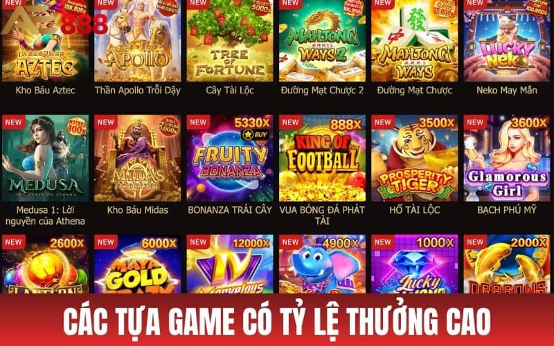 Các tựa game tại nổ hũ AE888 có tỷ lệ trúng thưởng lớn