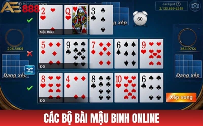 Giá trị các lá bài mậu binh online sẽ được tăng lên khi ghép lại thành bộ