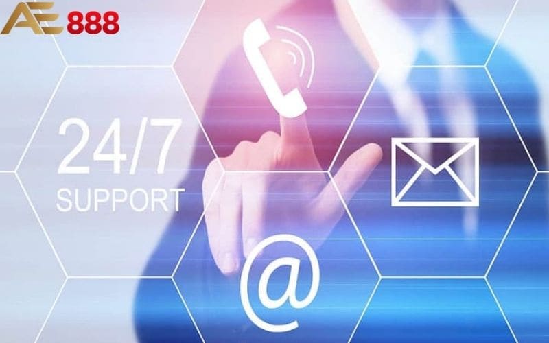 Liên hệ AE888 có đa dạng kênh hỗ trợ 24/7