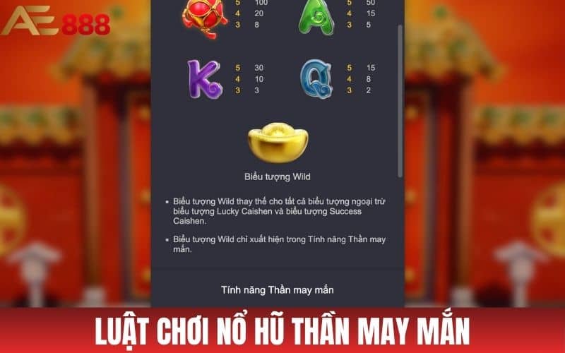 Luật chơi nổ hũ Thần may mắn dễ hiểu